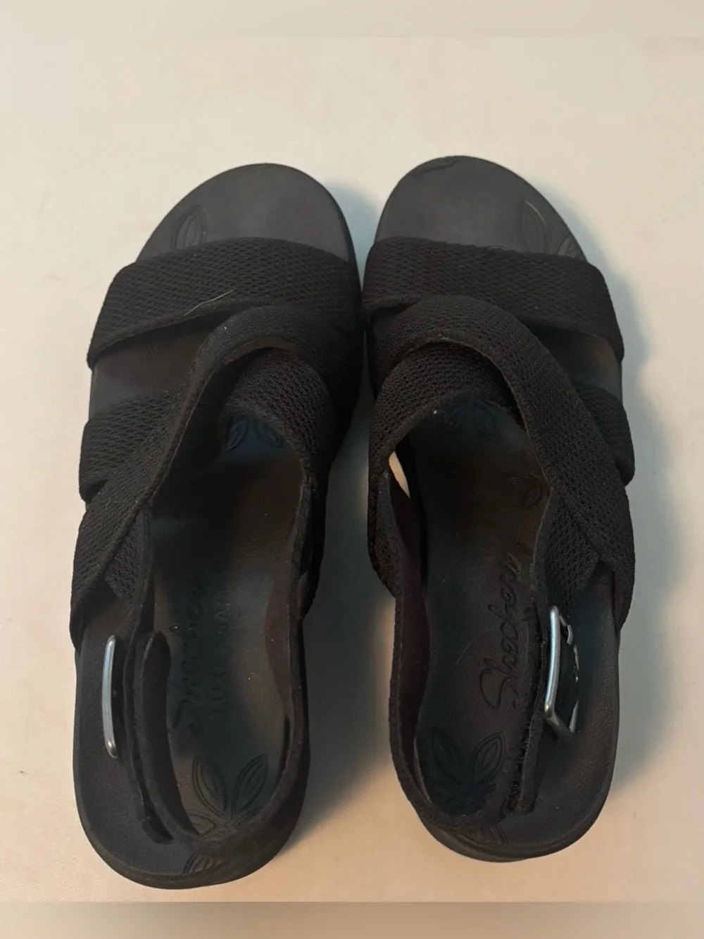 Skechers Pier-Lite Vegan Washable Sling-Back Wedges Night Owl 7.5